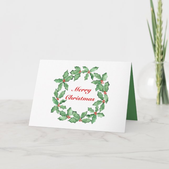 Julfärg Holly Wandepersonalize-kort Helgkort (Framsida)