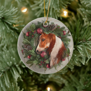 Julfärg Horse v2 Ceramic Circle Ornament