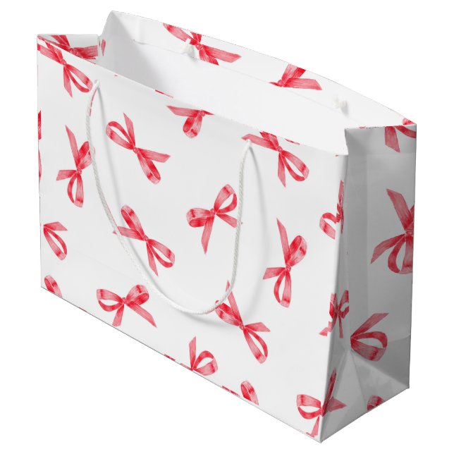 Julfärg Scatter Red Bows w/ White BG (Baksidan Vinklad)