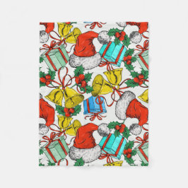 Julfärgade gåvor Red Santa Hats-Helgdagar Fleecefilt