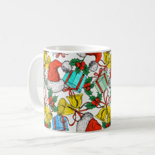 Julfärgade gåvor Red Santa Hats-Helgdagar Kaffemugg