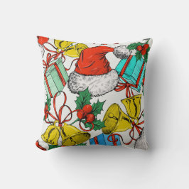 Julfärgade gåvor Red Santa Hats-Helgdagar Kudde