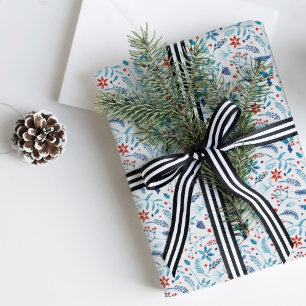 Julfärgen Holly Foliage Mönster Presentpapper