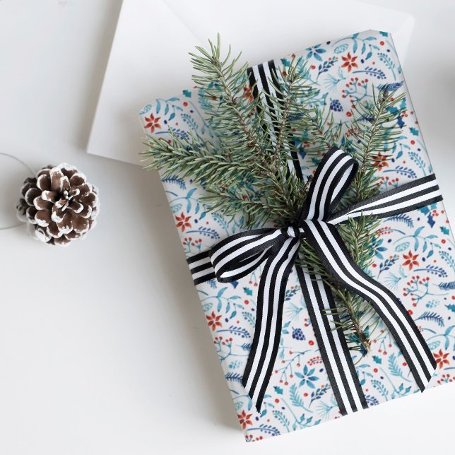 Julfärgen Holly Foliage Mönster Presentpapper (Skapare uppladdad)