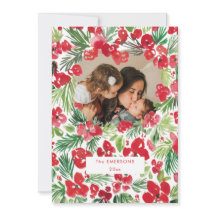 Julfärgsblomma ram-fotokort