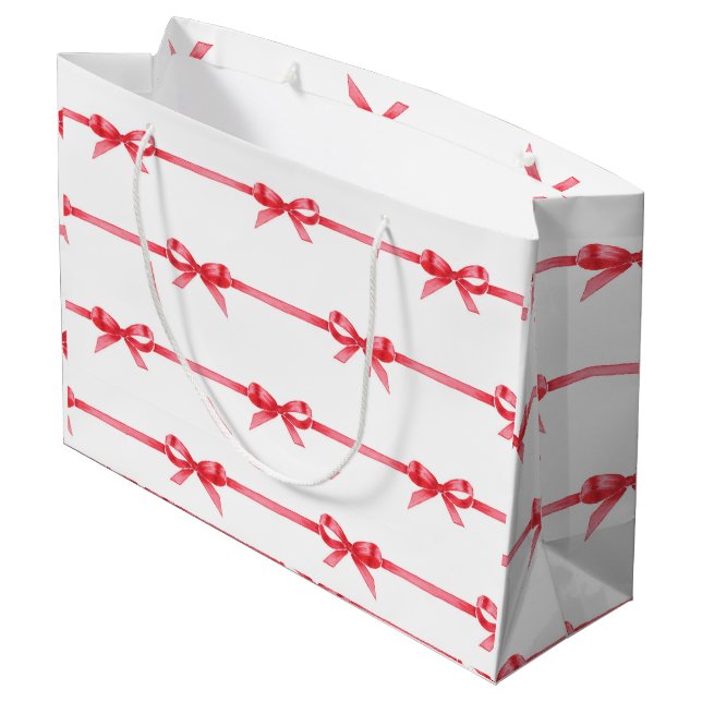 Julfärgsfärg Röda Bows w/ Rand (Baksidan Vinklad)