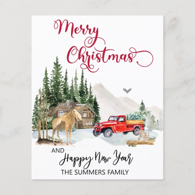 Julfärgsfärg Vinter Lastbil Moose Budget (Framsida)