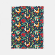 Julfarm, kycklingar och poinsettias