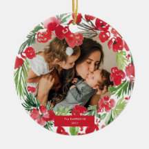 Julfärrosblomma ram Foto