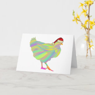 Julfårsfonny Festive Hen Chicken älskare Santa Kort