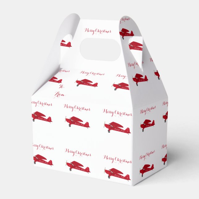 Julfavoritboxar Nordpolens Vintage Flygplan Presentaskar (Framsidan Sidan)