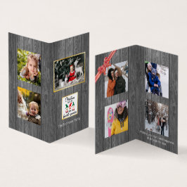 Julfavorite Gnomies Old Wood Family Photo Kort