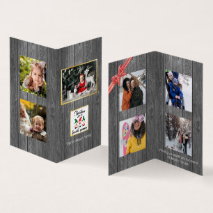 Julfavorite Gnomies Old Wood Family Photo Kort