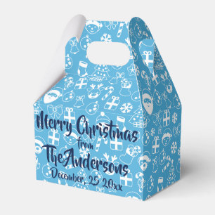 Julfavoriter Blue Santa Elf Snögubbe Mönster Presentaskar