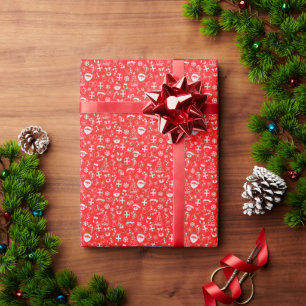 Julfavoriter Red Santa Elf Reindeer Festive Presentpapper