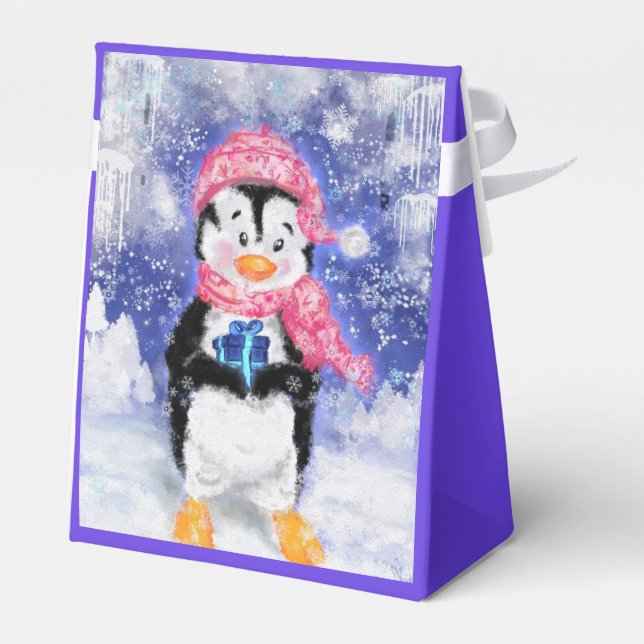 Julfavoritruta Baby Penguin med Gift Presentaskar (Baksidan Sidan)