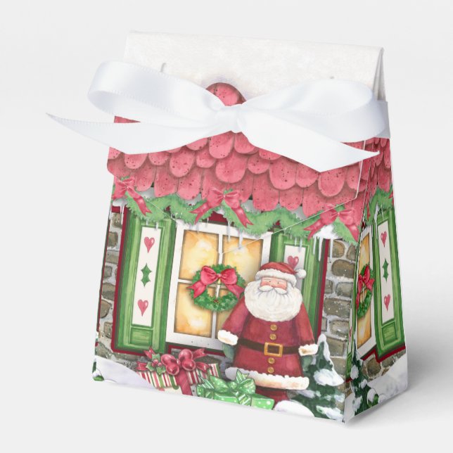 Julfavoritruta för Jultomten-bomull Presentaskar (Framsidan Sidan)