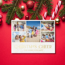 Julfeber Gold Foil Helgdag Card 5 Foton