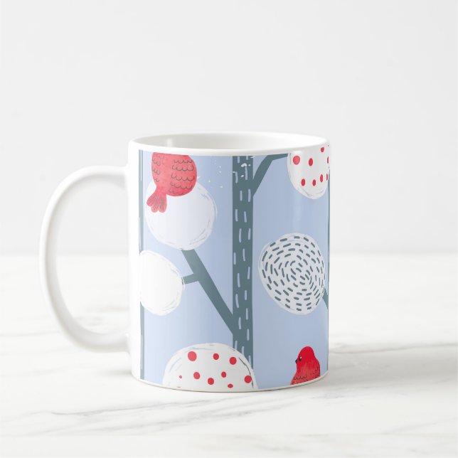 Julfenor, träd, vintage. kaffemugg (Vänster)