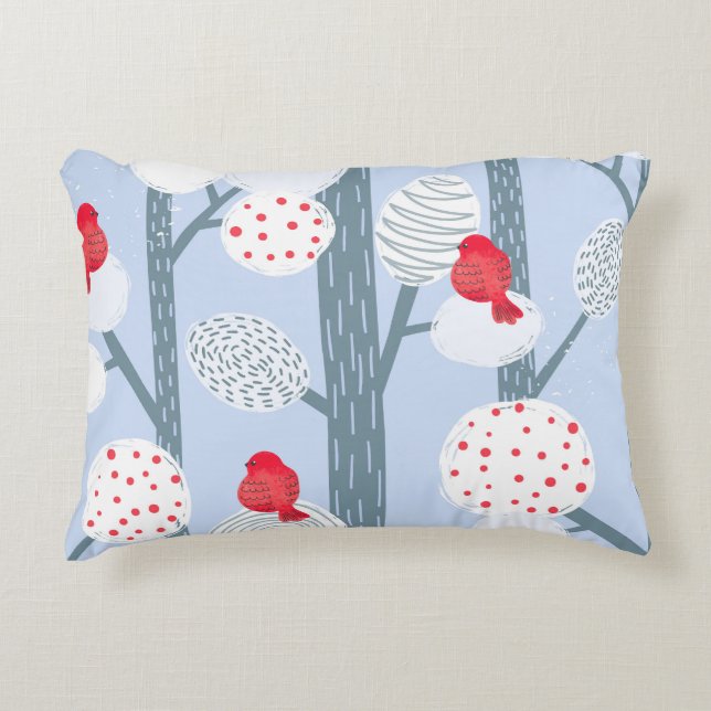 Julfenor, träd, vintage. prydnadskudde (Framsidan)