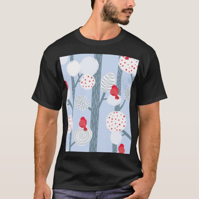 Julfenor, träd, vintage. t shirt (Framsida)