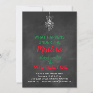 Julfest av Chalkboard Mistletoe Inbjudningar