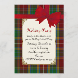 Julfest av färgad Baxter Tartan Plaid Anpassningsb Inbjudningar