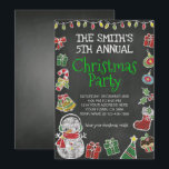 Julfest, Chalkboard Inbjudningar<br><div class="desc">Skapa din egen inbjudan till julfest. All text kan redigeras i den här inbjudan. Grafik efter LagartixaShop.com</div>