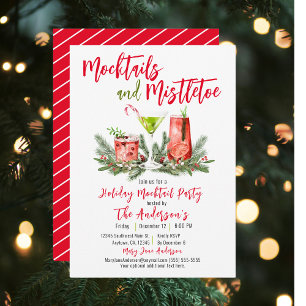 Julfest Festive Mocktails & Mistletoe Inbjudningar