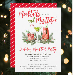 Julfest Festive Mocktails & Mistletoe Inbjudningar