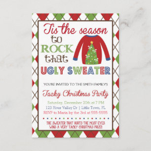 Julfest för att ta sig över Ugly Sweater Inbjudningar