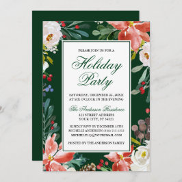 Julfest för Blommigt för vattenfärgsvinter för ele Inbjudningar