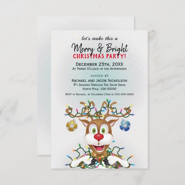 Julfest för den konstiga julprydern inbjudningar (Fram/baksida)