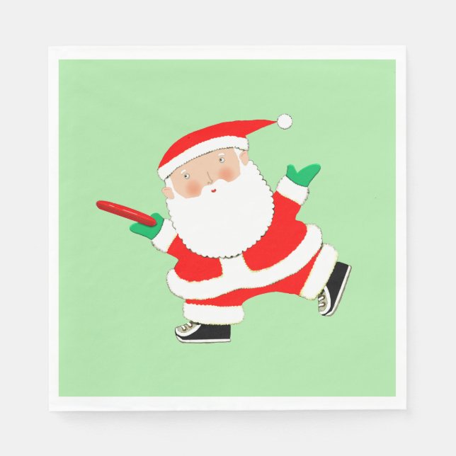 Julfest för golf-jul på disk pappersservett (Framsidan)