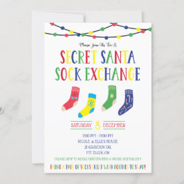 Julfest för hemlig Santa Sock Exchange Sock Swap Inbjudningar