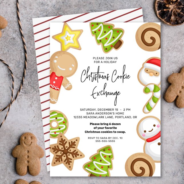 Julfest för jul-cookie Exchange Inbjudningar (Skapare uppladdad)