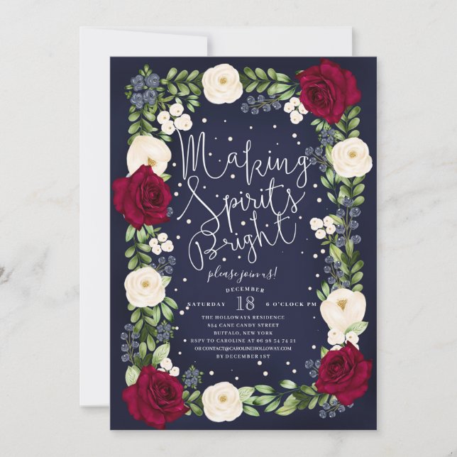 Julfest för jul för danandeandar ljus inbjudningar (Framsida)