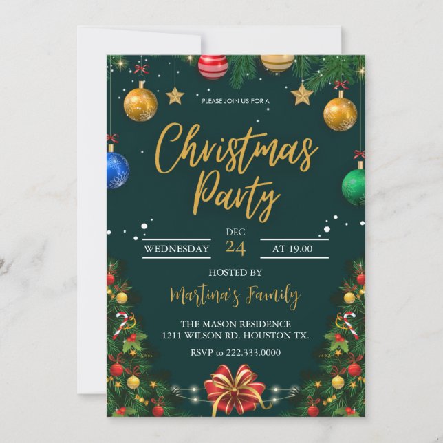 Julfest för julfestinbjudningar inbjudningar (Framsida)