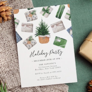 Julfest för julklapp inbjudningar