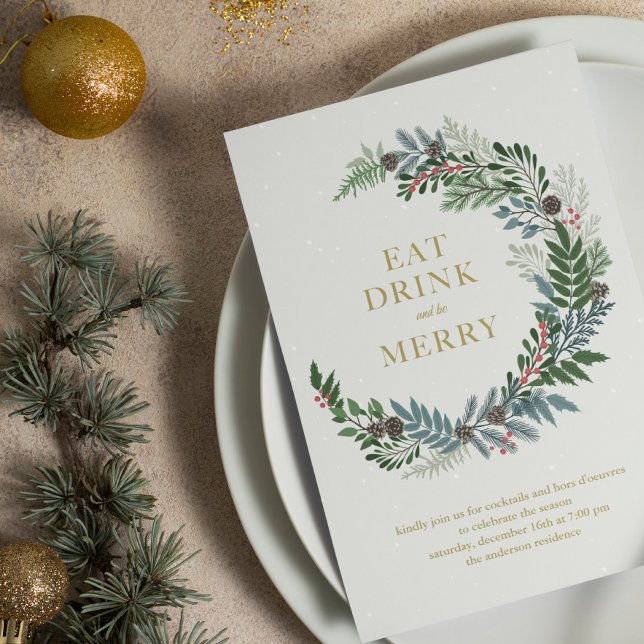 Julfest för julkrans inbjudningar (Skapare uppladdad)