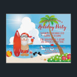 Julfest för Jultomten Beach- Vykort<br><div class="desc">Lustigt vykort för inbjudan till Julfest i Jultomten Beach. Du kan ändra texten med högerna "Detaljer". Om du vill anpassa allt till dina behov klickar du på knappen "Anpassa" och kan ändra stil och färg. Andra färg finns tillgängliga. Kontakta mig om du behöver hjälp, om du vill ha matchande artiklar...</div>