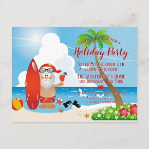 Julfest för Jultomten Beach- Vykort
