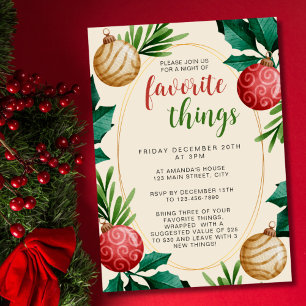Julfest för prydnadsföremål Favorite Sak Party Inbjudningar