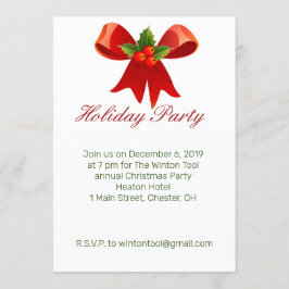 Julfest för Red Bow Helgdag Inbjudningar