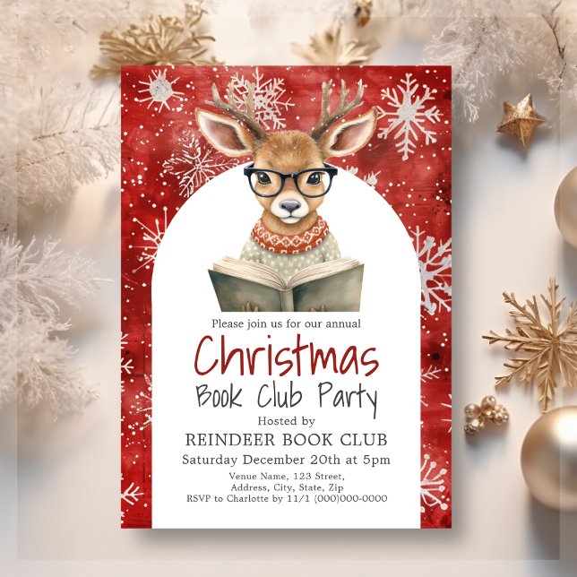 Julfest för Reindeer Bok Klubb- Inbjudningar (Skapare uppladdad)