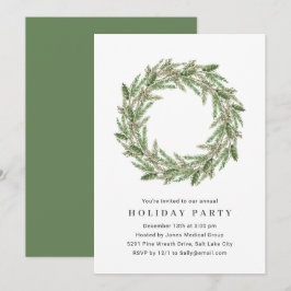 Julfest för vattenfärg Greenery Wandeish Corporate Inbjudningar