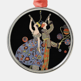 Julfest för vintageart nouveauart déco julgransprydnad metall