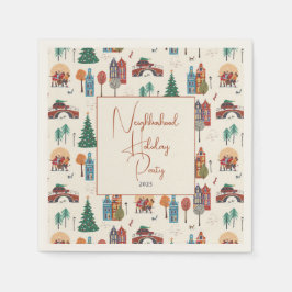 Julfest för vintergrannskap pappersservett