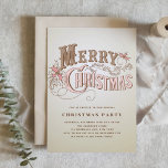 Julfest för Western typografi för vintage Inbjudningar<br><div class="desc">Familjen inbjudan och vänner till julfesten med inbjudan till anpassadet. Den har vismisk vintage. Anpassa genom att lägga till egna detaljer. Du kan också ändra bakbilden till ett foto eller en annan bild.</div>