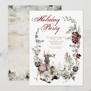 Julfest för Woodland Joy Hjort Blommigt Inbjudningar